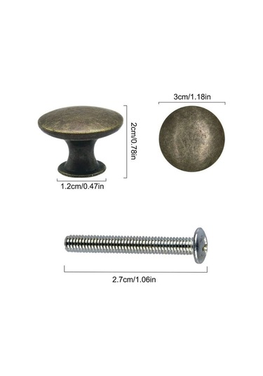 Kapı Kolları 10'lu Set Çekmece Kolları 30mm Vintage Pirinç Kulplar Mutfak Dolapları İçin Dolap Kolları