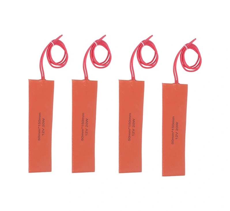 Fortunelane Endüstriyel Cihazlar İçin Esnek Silikon Isıtıcı Pad - 4 Adet, 12v 20w, Hızlı Isı Aktarımı, 200 C Isı Dayanımı