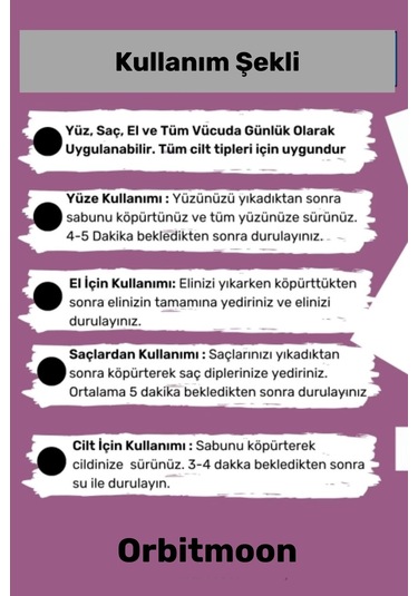 %100 Bitkisel Doğal El Yüz Saç Cilt Vücut Güzel Kokulu Orijinal Saf Lavanta Sabunu 120g - 1 Adet