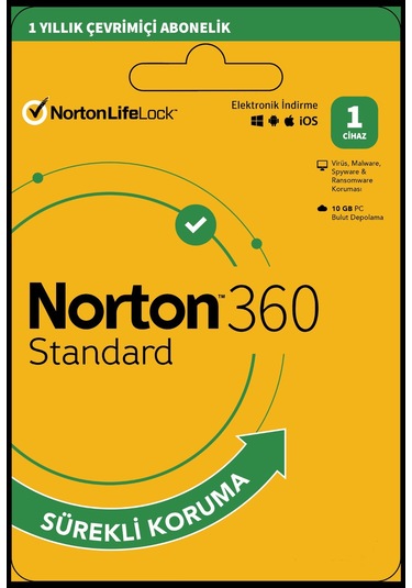 Norton 360 Standart 1 Cihaz / 1 Yıl Dijital Lisans + 10 Gb Bulut