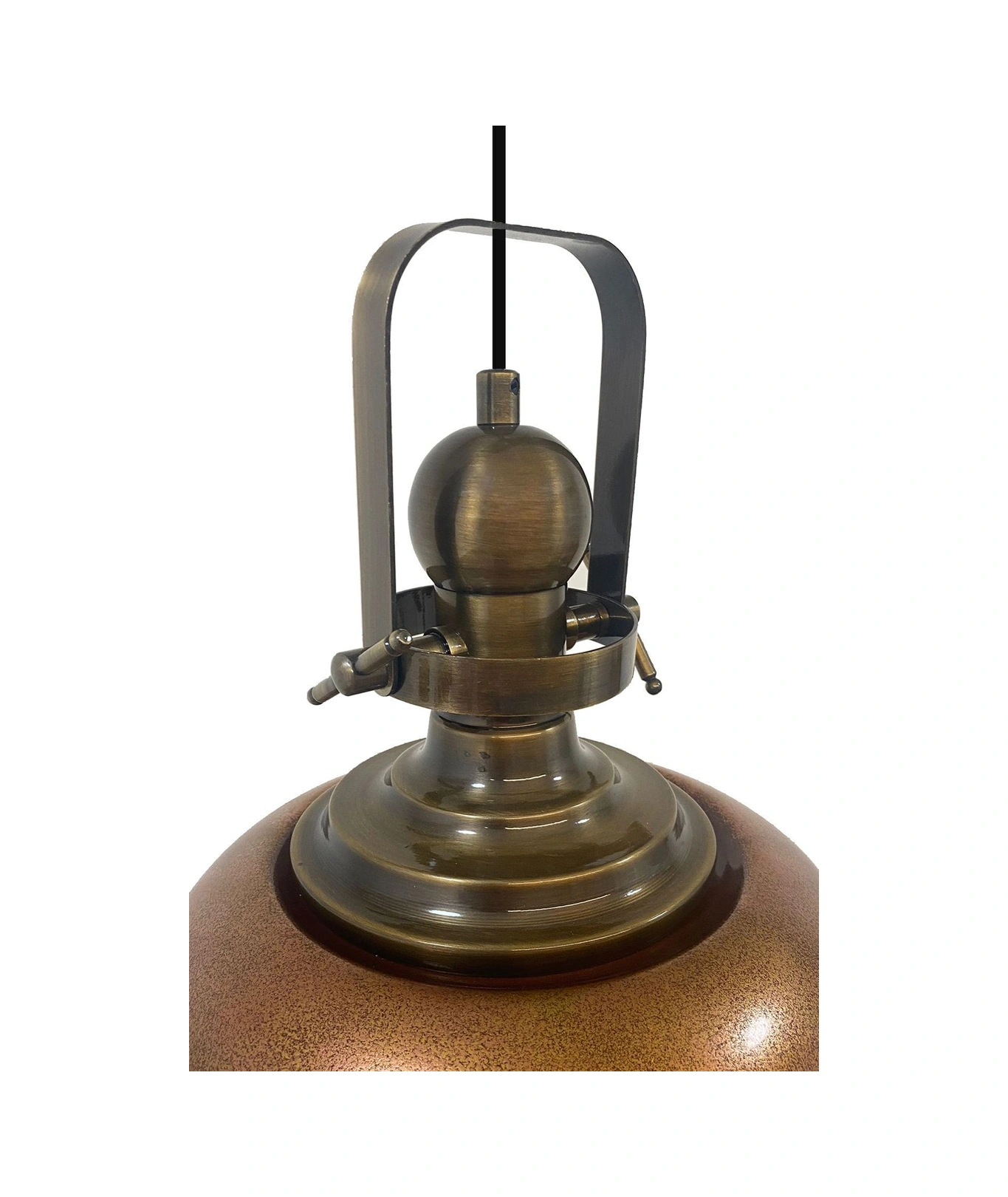 Bakır Rengi Eskitme Başlık Tekli Avize Salon Masaüstü Mutfak Cafe Tekli Sarkıt Lamba Vintage Kahverengi