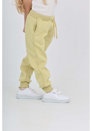 Toontoy Kız Çocuk Kabaran Yıldız Baskılı Eşofman Alt Açık Yeşil