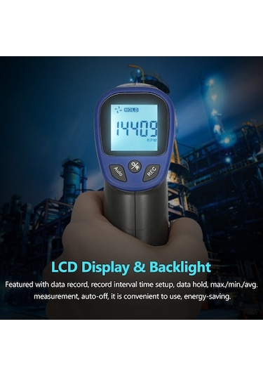 Novahub Yüksek Hassasiyetli Lazer Takometre, Lcd Ekran, Veri Kaydı, Taşınabilir, Koyu Gri Koyu Gri