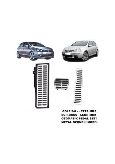 Jetta Mk5 Golf 5-6 Scirocco Leon Mk2 Krom Pedal Seti Otomatik 553193225