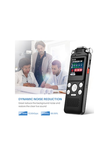Teltree Vr001 Taşınabilir Yüksek Kaliteli Ses Kayıt Cihazı, 8gb Hafızalı, Çift Mikrofonlu, Gürültü Azaltma Özellikli