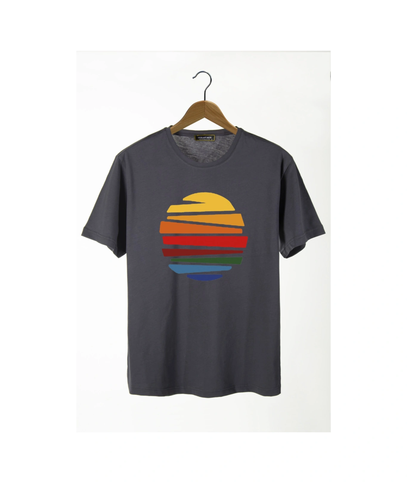 Veaven Unisex Antrsit Iskambil Kağıdı Bisiklet Yaka Oversize Basic Pamuklu T-shirt Gri
