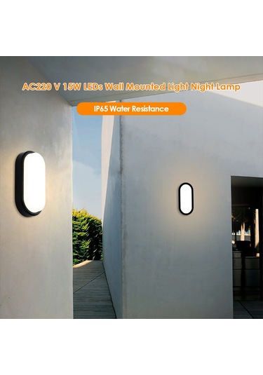 Hangfox Sıfır Radyasyonlu Ip65 Su Geçirmez 15w Led Duvar Lambası - Siyah, Dış Cephe, Otel Koridor, Bahçe İçin Enerji Tasarruflu Aydınlatma Diğer