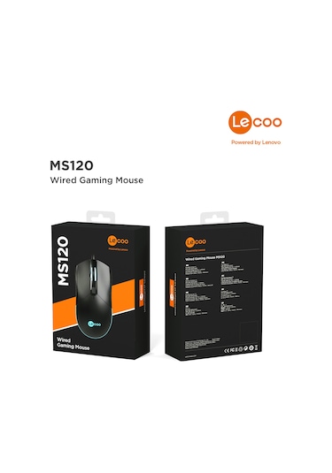 Lecoo MS120 USB Kablolu 2400DPI 4 Tuşlu RGB Optik Oyuncu Mouse