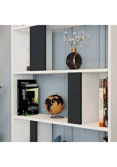 Variant Lima Çalışma Masası Ve Kitaplık Takımı - Beyaz / Antrasit Antrasit - Beyaz