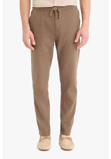 DeFacto %100 Pamuk Keten Görünümlü Pantolon Beli Lastikli Slim Fit Dar Kesim Cepli Düz Paça D2671AX25SMBN534 DeFacto %100 Pamuk Keten Görünümlü Pantolon Beli Lastikli Slim Fit Dar Kesim Cepli Düz Paça D2671AX25SMBN534