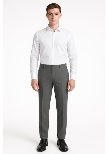 Yazı Vero Erkek Regular Fit Pamuklu Kumaş Pantolon - 7436 gri
