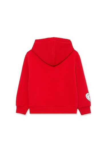 Mavi - Bugs Bunny Baskılı Fermuarlı Kırmızı Sweatshirt 7s10036-70471 Kırmızı