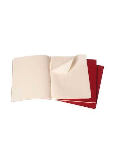 Moleskine Çizgisiz Cahier Not Defteri 3'lü Set Xl Boy Bordo Bordo