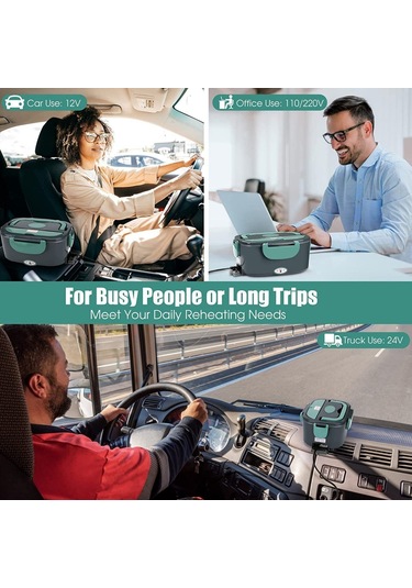 Elektrikli Öğle Yemeği Kutusu Isıtıcı Kabı 3'ü 1 Arada Araba Kamyon Ve İş-xin Yux