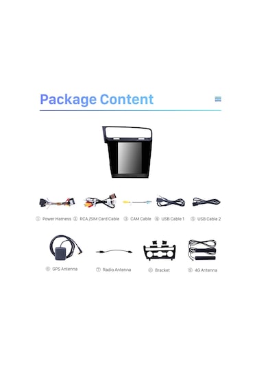 Golf 7 Tesla 2014-2018 Multimedya Navigasyon Usb Kamera Carplayer