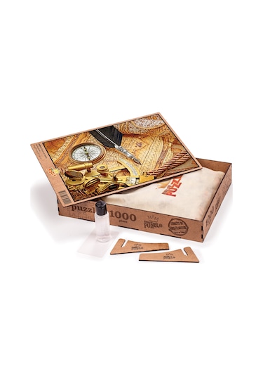 King Of Puzzle Pusula Ve Harita Ahşap Puzzle 1000 Parça