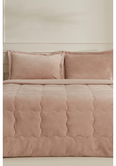 Karaca Home Flufy Çift Kişilik Soft Dream Comfort Set Pudra Pudra