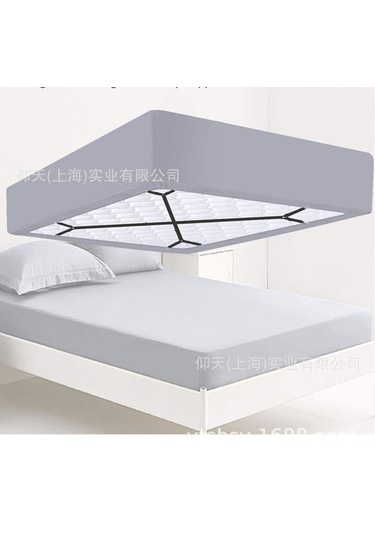 Ximistore9 Ev İçin Özelleştirilebilir Çarpraz Dikişli Yatakörtü Sabitleyici, Esnek Elastik Askı Klembi - Siyah 2 Adet Siyah