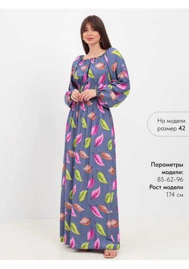 Keyem Büyük Beden Uzun Kollu Elbise 162093809 Açık Mavi