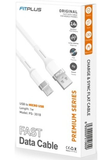 Fitplus Premium Ps-301 Micro Usb Data/Şarj Kablosu 2.4A 1Mt (521351199)