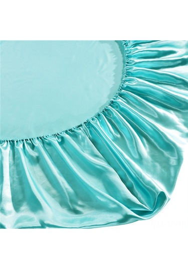 Skycity Yumuşak Simülasyon İpek Kumaşı Elastik Kenarli 30cm Derin Cebilli Double Boyut Mavi-yesil Yatak Örtüsü DiğER