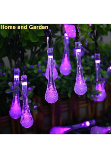 Didadodo Güneş Enerjili 30 Led Dekoratif Işık Mor 30 Adet Mor Led Işık -