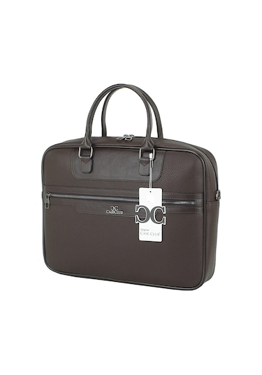Case Club Erkek Evrak Çantası Omuz Askılı 15,6'' Laptop Bölmeli Kahverengi