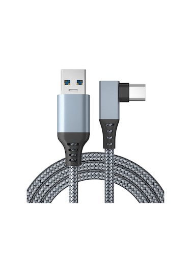 Vkemall Gümüş Gri Örgülü Usb-c Vr Bağlantı Kablosu - 6m Uzunluk, 5gbps Veri Transfer Hızı