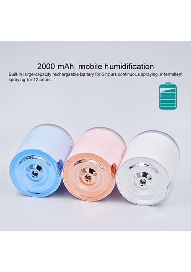 Wt-h16 Usb Şarjlı Su Desenli Atomize Nemlendirici, Renkli Gece Işıkları, Su Tankı Kapasitesi: 300 Ml Mavi