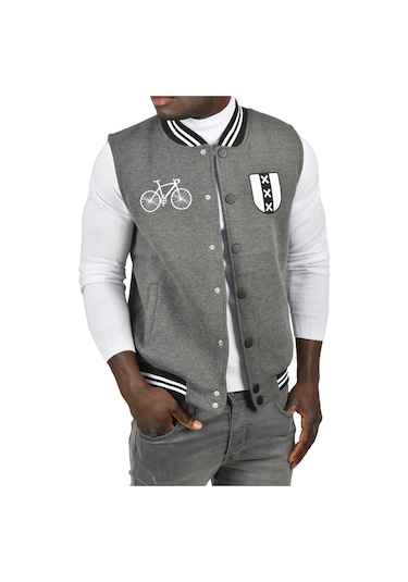 Deepsea Erkek Antrasit Nakış İşlemeli Üç İplik İçi Şardonlu Kolsuz Kolej Yelek 2304773 Antrasit