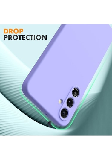 Samsung Galaxy Uyumlu S24 Fe Kılıf Renkli Yumuşak Silikon Kapak+ekran Koruyucu Cam 9h Temperli -lila Lila