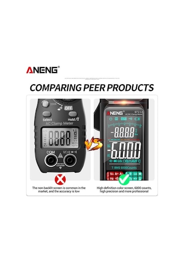 Dancemonkey Aneng St212 Akıllı Pensampermetre: 6000 Gösterim, 400a Ampermetre, Ncv, Pratik Voltmetre