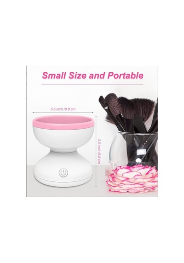 Dianziye Makeup Fırçası Otomatik Temizleyici - Usb Şarjlı Elektrikli Fırça Temizleme Aleti - Pembe Renkli Pratik Kişisel Bakım Aracı