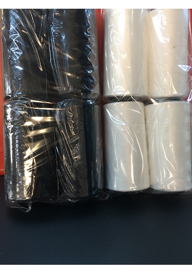 Overlok İpliği 4 Ad. Beyaz + 4 Ad. Siyah