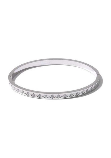 Novahub Gümüş 60mm Kadınlar İçin Kübik Zirkonya 18k Pvd Altın Kaplama Bileklik Paslanmaz Çelik Moda Takı Gümüş