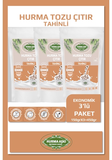 Hurma Aşkı Hurma Tozu Çıtır Tahinli 150grx3 450gr