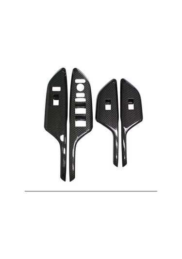 Honda Civic Fc5 Fk7 2017 - 2020 İç Kapı Kol Dayama Cam Düğme Karbon Fiber 2 Adet Ön Taraf 2 Adet Ar