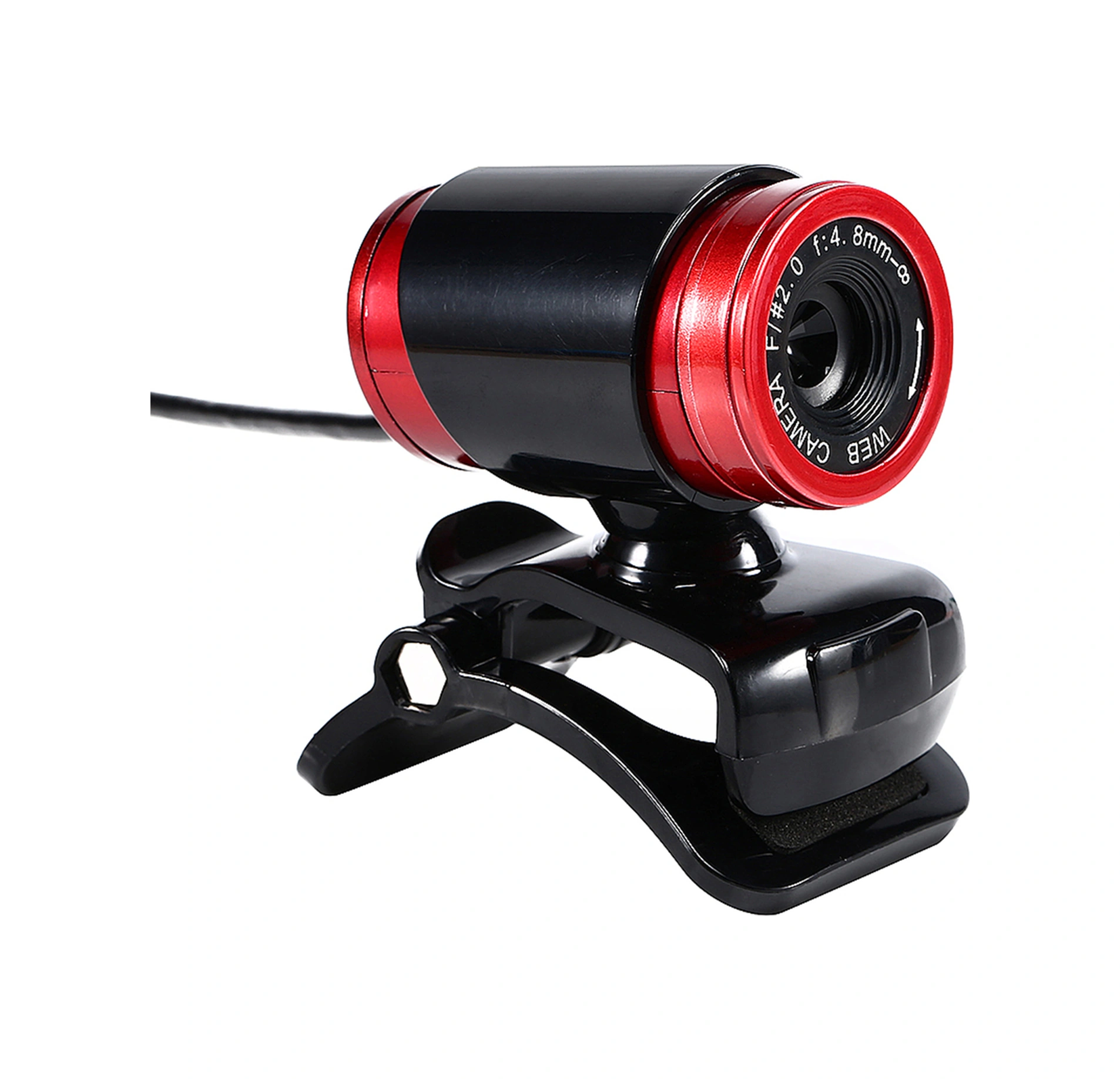 Qingmipy Usb 2.0 Siyah-kırmızı Web Kamerası - 300.000 Piksel, Gürültü Engelleyici Mikrofon, 360 Dönebilen, Otomatik Beyaz Denge, Masaüstü Ve Dizüstü Bilgisayarla Uyumlu