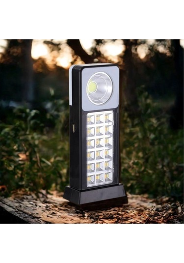 Buffer Güneş Enerjili Veya Usb Şarj Edilebilir Acil Durum Işığı 3w Siyah