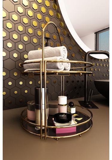 Bino Banyo Düzenleyici Organizer Takı Kozmetik Havlu Rafı Standı