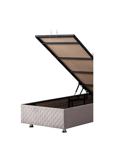 Setaymobilya Baza, Tetra Gri Tek Kişilik Baza + Başlık + Deluxe Yatak