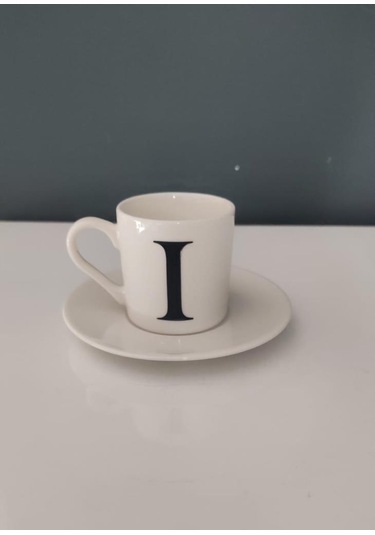 Decorıum Kum I Harfli Hahve Fincanı Beyaz