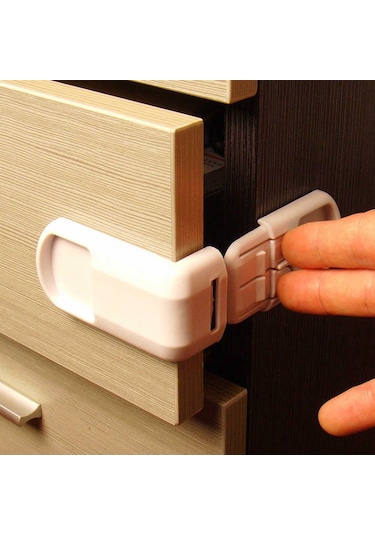 Çocuk Bebek Koruma Kilidi Köşeli Dolap Çekmece Kilidi 2 Adet Çok Renkli