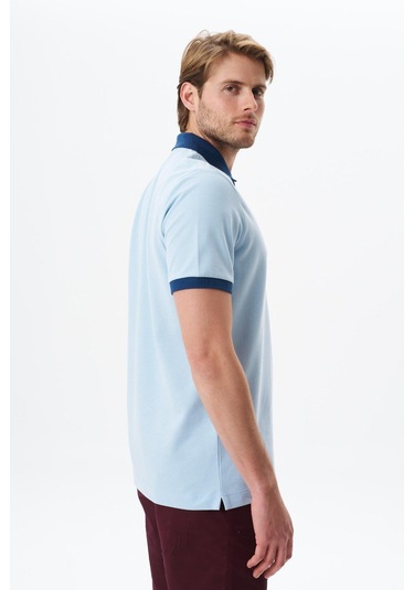 Arma Erkek Regular Fit Basic % 100 Pamuk Pike Fermuarlı Polo Yaka Tişört Y29374354302 Mavi-m1 Mavi