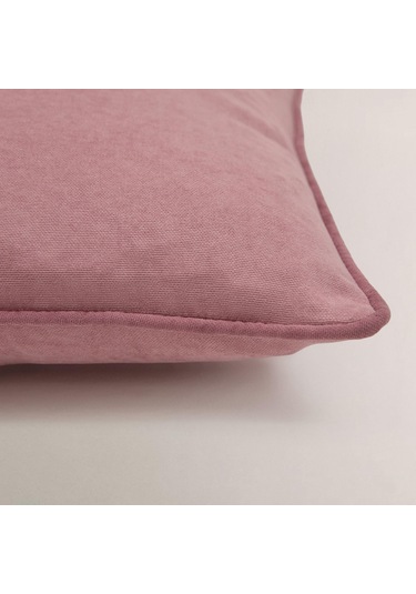 Efe Biye Detaylı Düz Kırlent Kılıfı Pudra