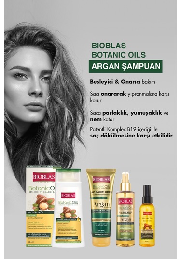 Bioblas Botanic Oils Argan Şampuan 360 Ml Besleyici, Onarıcı, Argan Yağı