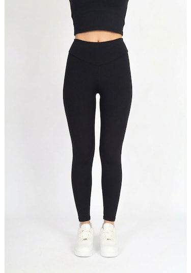 Soft&Basic Kadın Fit Esnek Siyah Premium Kumaş Tayt Siyah