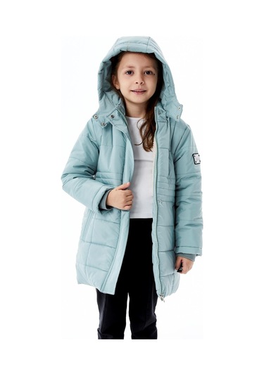 Benitto Kids Kız Çocuk Kapüşonlu Kışlık Şişme Mont 51355 Yeşil