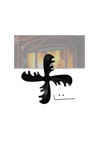 Suntek Magideal Şömine Vantilatör Pervanesi 18 Cm Vidalı Odun Siyah