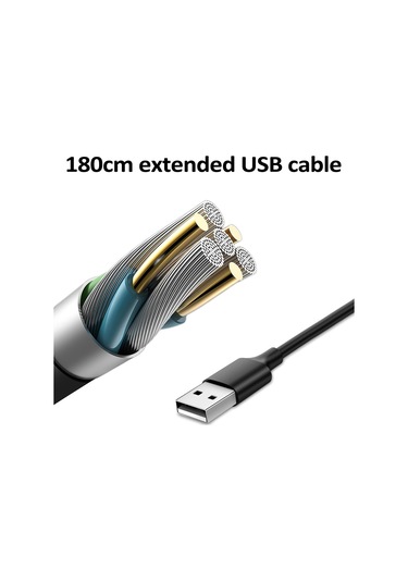 Hallow K22833 Usb Çift Kafalı Araç Arka Koltuk Vantilatörü Fanı Siyah